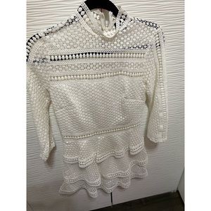 Prettylittlething white tiered lace dress